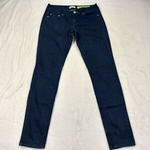 INDIGO REIN JEANS WOMENS BLUE SKINNY DENIM PANTS COTTON BLND PINK STITCHING SZ 7